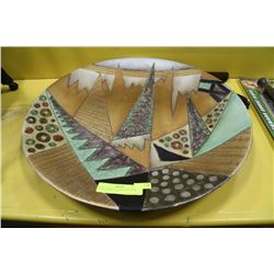 PORCELAIN DECORATIVE PLATE WITH STAND - 18"