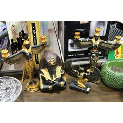 4 PC EGYPTIAN CANDLE HOLDER SET