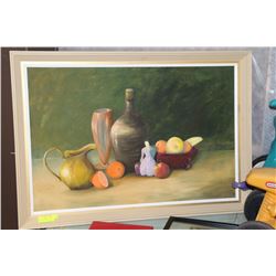 "STILL LIFE" BY D. JOHNSTON FRAMED SIGNED OIL ON