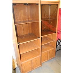 PAIR OF OAK FRONT ENTERTAINMENT CABINETS