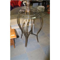 ROUND METAL & GLASS BAR HEIGHT TABLE