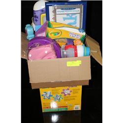 A BOX OF CHILDRENS TOYS & ACCESSORIES
