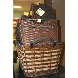 STACK OF WICKER BASKETS