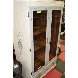 VINTAGE REFURBISHED WARDROBE CLOSET WITH GLASS
