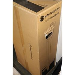 PAIR OF METALLIC BLACK MONITOR AUDIO APEX FLOOR