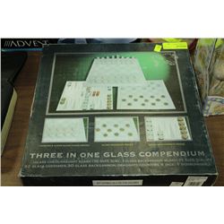 NEW 3 IN 1 GLASS GAME BOARD