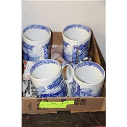 FOUR COLLECTIBLE SPODE HAND PAINTED ITALIAN