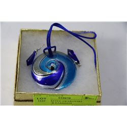 HAND CRAFTED SWAROVSKI PENDANT & EARRINGS