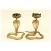 Image 1 : Pair of Brass Cobra Candlesticks