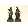 Image 1 : Pair Ansonia Metal Female Figures