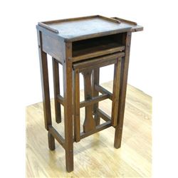 Oak Mission Style Telephone Table with Bench