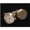 Image 1 : Pair 14K Monogram Watch Cufflinks