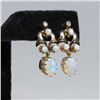 Image 3 : 14K Yellow Gold & Opal Bracelet & Earrings Set