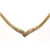 Image 1 : 14K Yellow Gold & Diamond Chevron Necklace