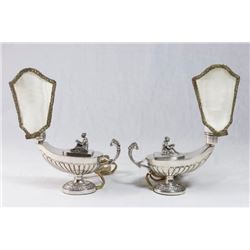 Pair 800 Silver Aladdin Lamps