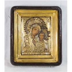 19th Century Framed Icon of Mother and Child