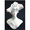 Image 1 : 19th Century Marble Bust of Lady with Hat