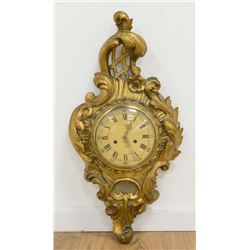 Carved Italian Giltwood Wall Clock