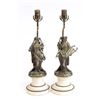 Image 1 : Pair of Bronze Figures Mounted as Lamps
