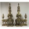 Image 1 : Pair Bronze Chenets with "Cocks"