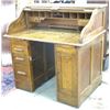 Image 1 : American Oak S-Roll Desk with Full Interior