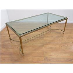 Bronze Rectangular Table with Inset Glass Top