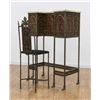 Image 1 : Bronze Figural Marble Top Telephone Table & Chair