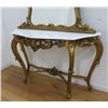 Image 2 : Heavily Carved Marble Top Console with Mirror