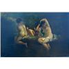 Image 1 : 20th Cent. Gilt Frame Oil on Canvas of 3 Nymphs