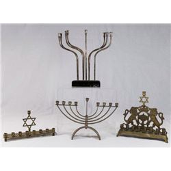 4 Judaica Menorahs