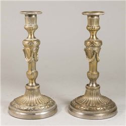 Silvered Bronze Candlesticks