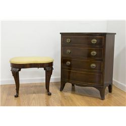 Bachelor's Chest & Queen Anne Style Footstool