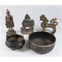 Lot of 5 Metal Asian Items