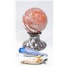 Image 1 : Mixed Marble Orb on Stand & Two Mixed Marble Birds