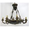 Image 1 : Empire Style 8-Light Brass Ring Form Chandelier