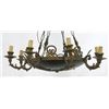 Image 2 : Empire Style 8-Light Brass Ring Form Chandelier