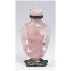 Image 1 : Rose Quartz Snuff Bottle with Silver Base & Rim