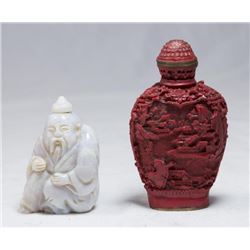 2 Carved Snuff Bottles