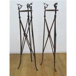 Pair of Neo-Classic Style Bronze Garden Stands