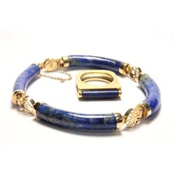 14K Yellow Gold & Lapis Bracelet & Ring