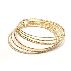 18K Yellow Gold 7 Bangles