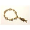 Image 1 : 14K Yellow Gold & Pearl Bracelet with Tassle