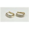 Image 1 : Pair 14K Gold & Diamond Hoop Earrings