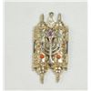 Image 1 : 14K Gold Torah with Turquoise & Coral Stones