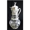 Image 1 : Silverplate & Glass Pitcher with Figure on Top