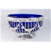 Image 1 : Silverplated Bowl with Blue Glass