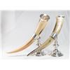 Image 1 : Pair Horns in Silverplated Stands