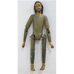 Carved and Painted Articulated Figure of Jesus