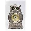 Image 1 : Silverplate & Wood Owl Desk Clock