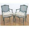 Image 1 : Pair Paint Decorated Cane Back Chairs